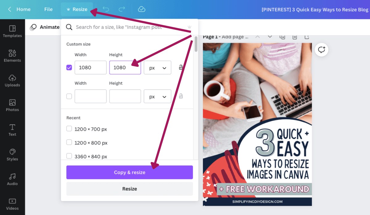 How to Resize In Canva | 3 Easy Canva Resize Tricks for 2022