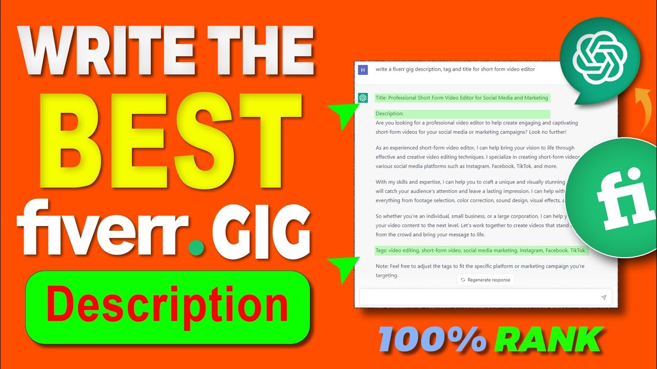How to Write the Best TITLE, DESCRIPTION & TAGS in Fiverr Gig | Using Chat GPT - YouTube