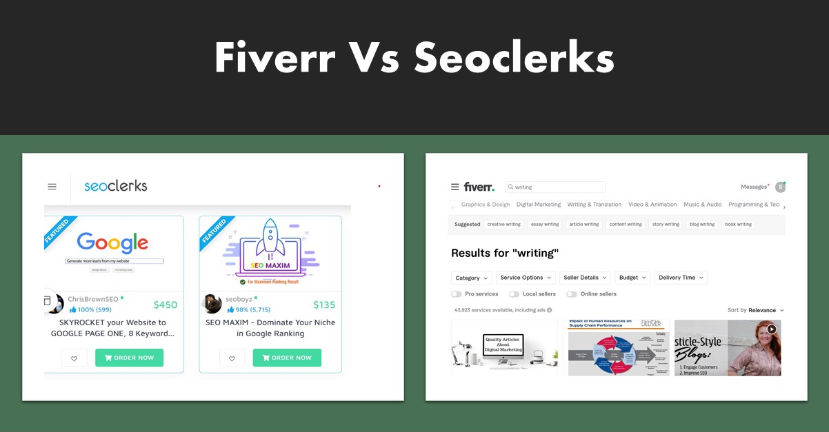 Make money freelancing Online Fiverr Vs SEOclerks Remote Online