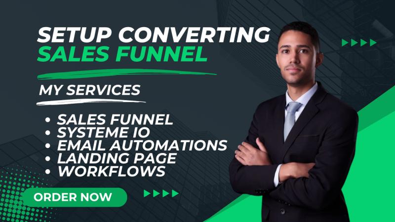 I will construct a sales funnel using gohighlevel, clickfunnels, kajabi and systeme io