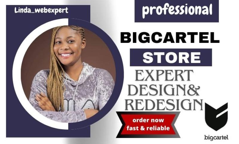 I will customize big cartel website store redesign bigcartel payhip, wix weebly website