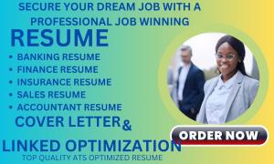 I will write banking resume, executive, finance, resume writing, LinkedIn optimization