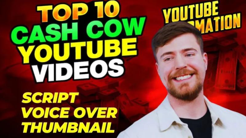I will offer faceless youtube cash cow automation videos, shorts, top 10 videos, script