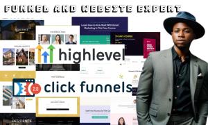 I will design expert clickfunnels, gohighlevel sales funnel website, landing page click