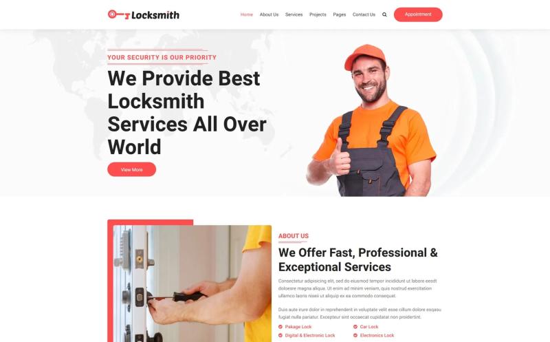 I will develop a solution able locksmith landing page, wordpress website, wix website