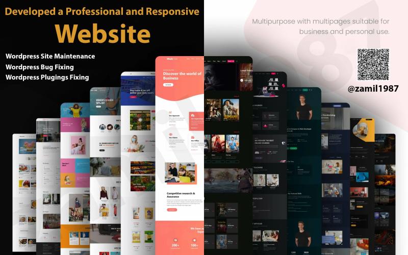 I will develop a professional and responsive multipurpose website with multiple pages