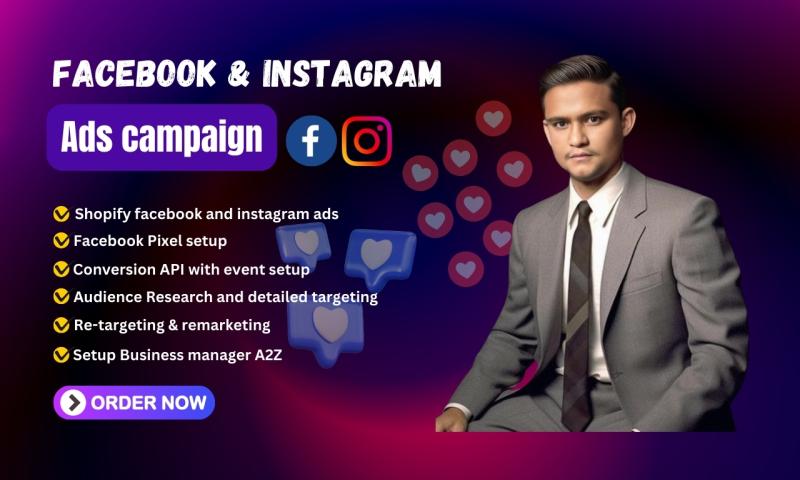 I will setup, manage Facebook ads campaign, FB advertising, FB marketing, Instagram ads