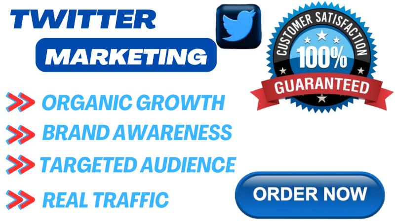 I will do twitter promotion, marketing for real and organic engagement