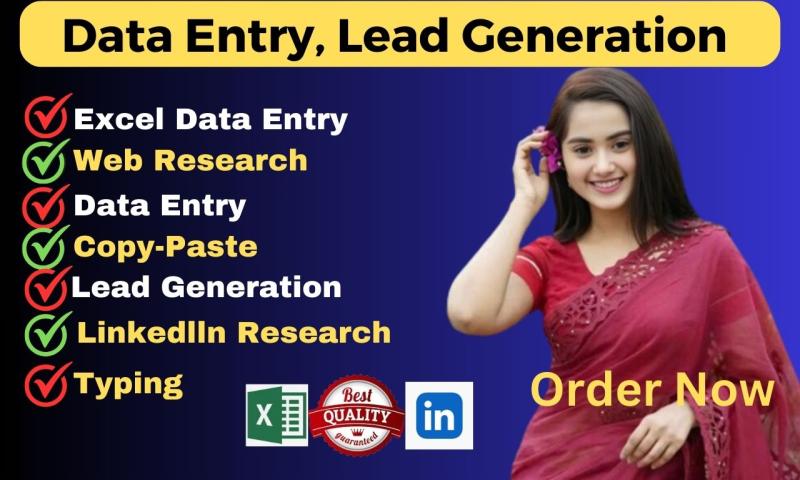 I will do fastest excel data entry lead generation and copy paste