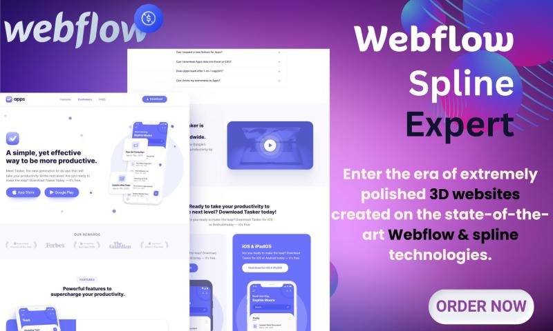 Design Webflow Website and Redesign Webflow 3D Spline Animation – Webflow Expert