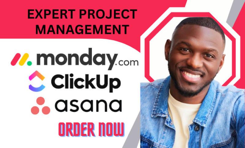I will do monday clickup asana project management monday com clickup