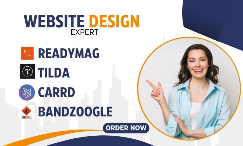 I will design Readymag, Ilda, Carrd, and Bandzoogle website designs