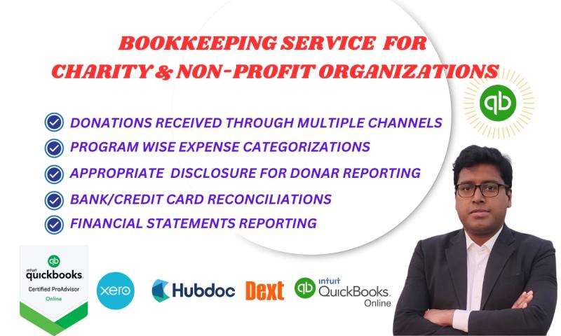 I will manage your accounts for charity and nonprofit organizations