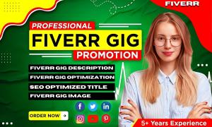 I will write, optimized fiverr gig description, fiverr gig SEO, profile title gig image