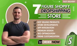 I will build 7 figure dropshipping shopify store, shopify marketing, or shopify website