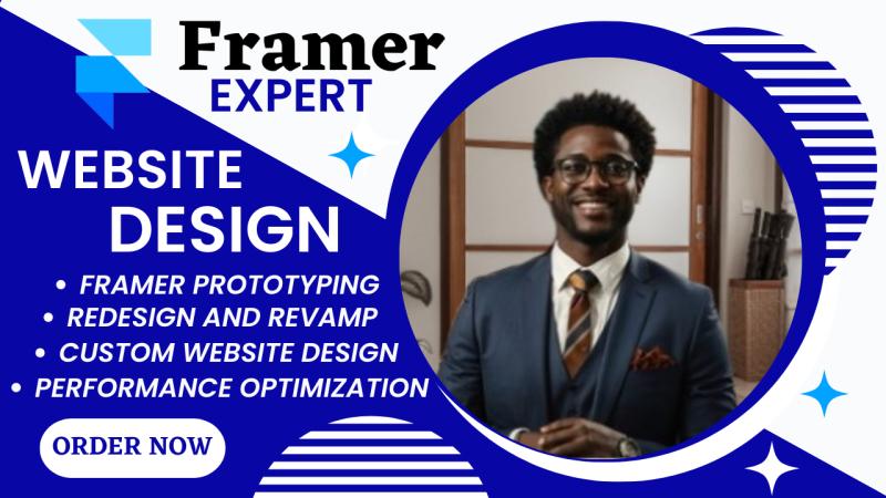 I will design redesign framer website framer animation figma to framer