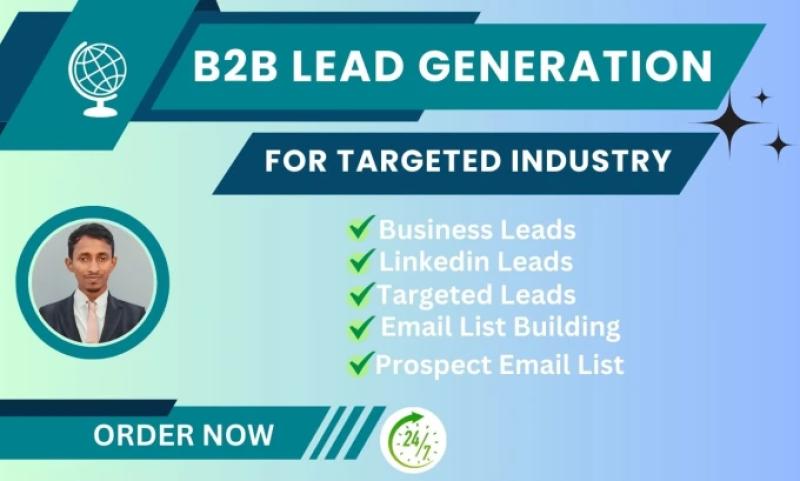 I will do targeted B2B lead generation, data scraping, business email list building