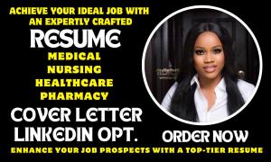 I will write nursing, medical, RN, IPN, pharmaceutical, doctor, healthcare resume