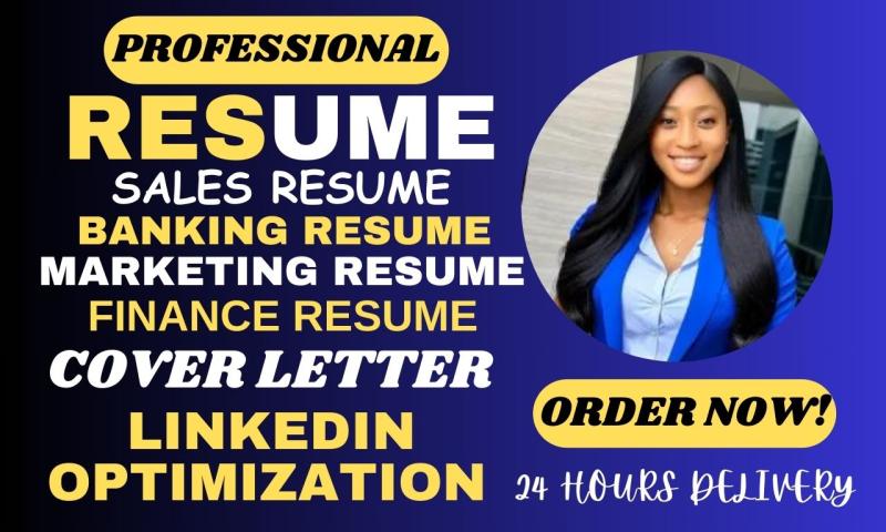 I will create a top-notch resume for sales, marketing, banking, accounting, and finance