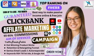 I will build Wix clickbank affiliate marketing, sales funnel, Amazon affiliate website