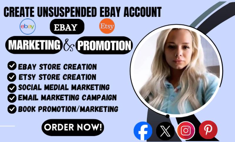 I will create unsuspended verified ebay and etsy account, ebay stealth account, SEO