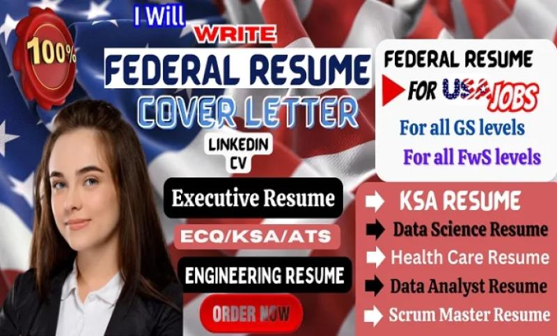 I will write federal resume for USAJobs, engineering, government resume, KSA in 24hrs