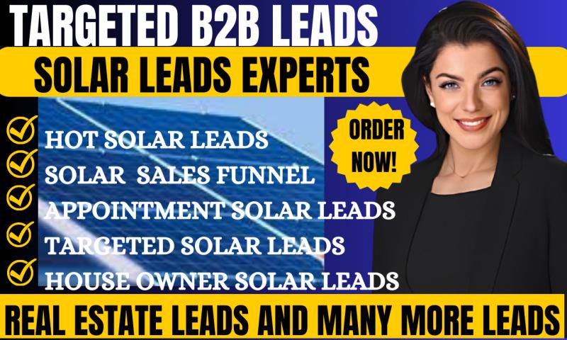 I will generate hot solar leads or convert leads for solar business