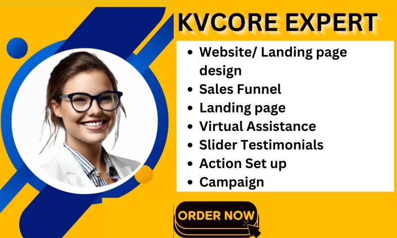 set up kvcore website, landing page, chime, kv core automation for real estate