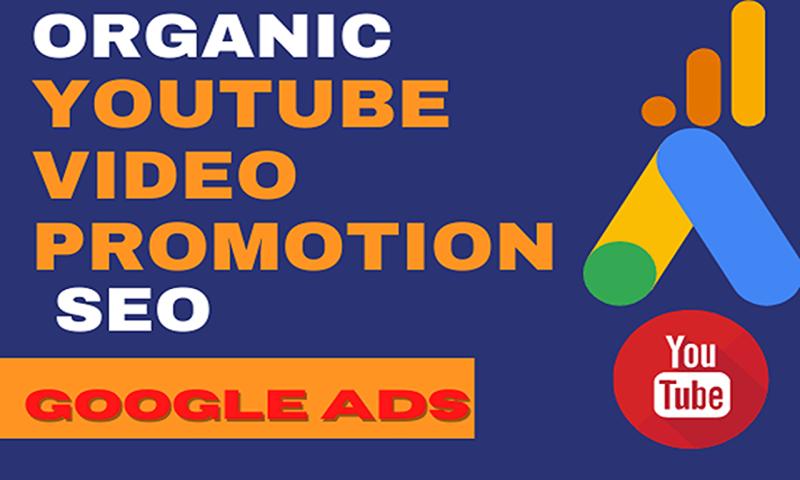 I will do organic YouTube video promotion through google ads