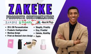 I will setup 3d product configurator, shopify zakeke, teeinblue, kickflip customization