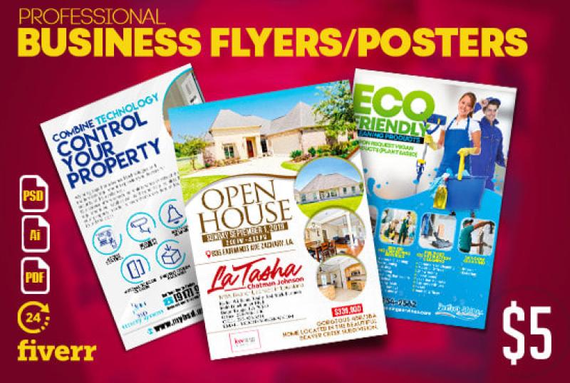 I will design a professional flyer, poster for your business in 12 hours