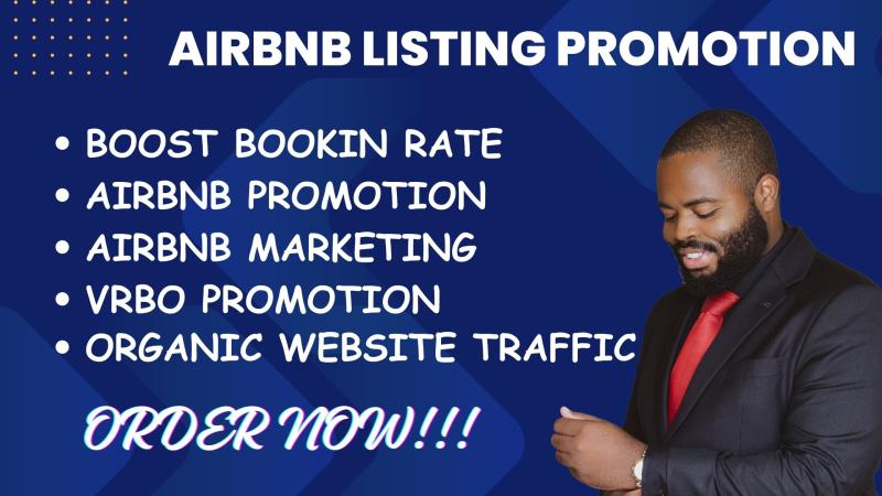 I will do Airbnb promotion and marketing for your Airbnb listing to boost booking rate
