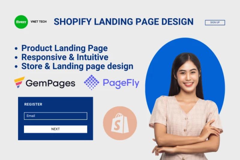 Professional Shopify Product Page and Landing Page Design using Pagefly, Gempages, Shogun, and Revo