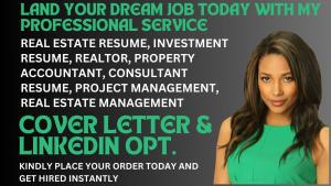 I will create real estate, sales, banking, accounting, marketing, CEO finance resume