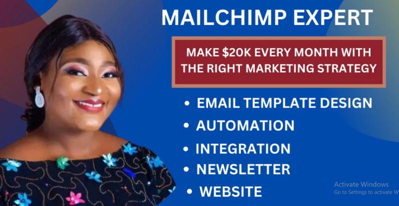 I will do Mailchimp email marketing campaign landing page design newsletter template