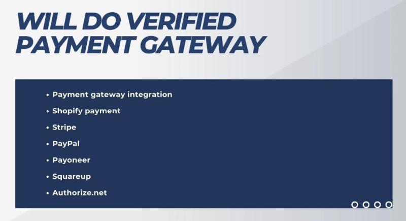 I will activate shopify payment gateway, stripe , paypal