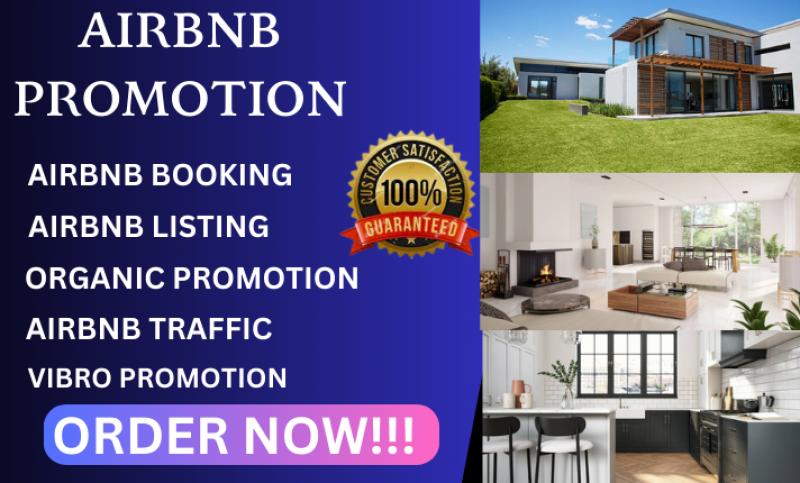 I will do Airbnb promotion, Airbnb listing, Airbnb booking, traffic, Vibro booking