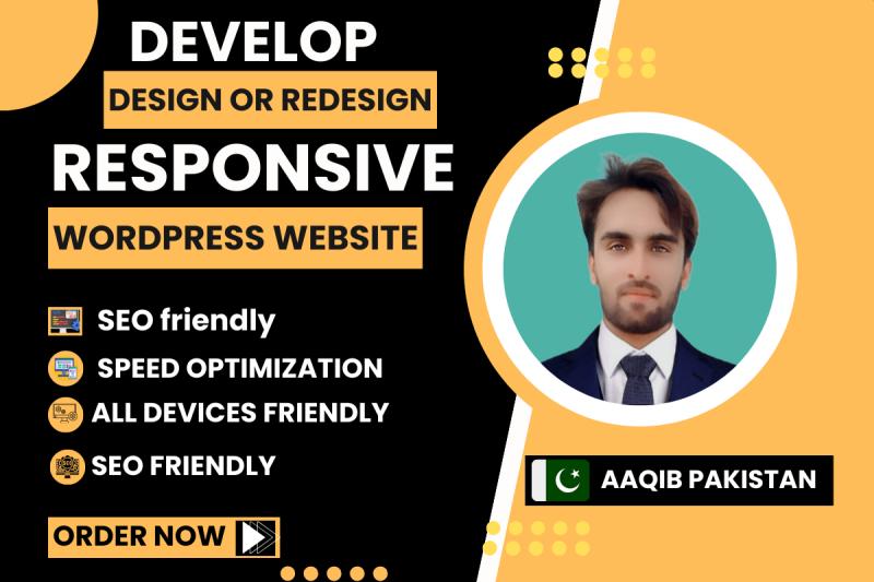 I will develop, design, and redesign a responsive SEO WordPress website