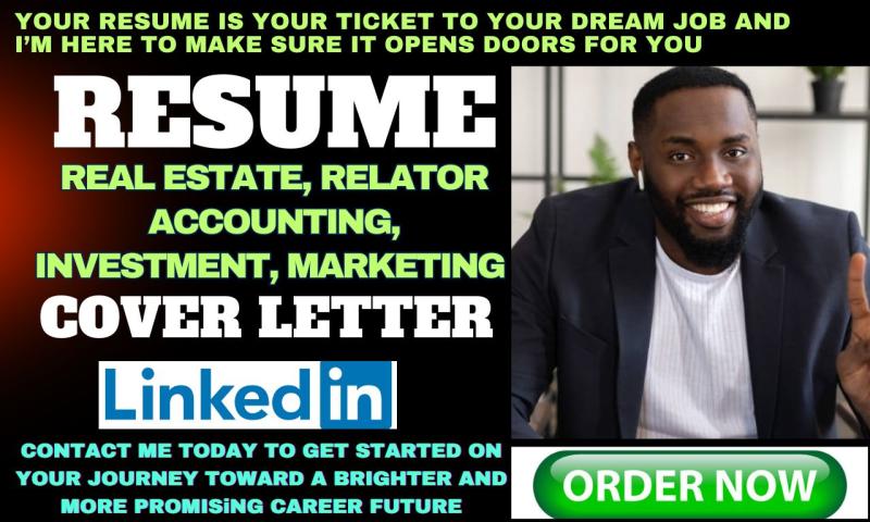 I will write your real estate resume, investment resume, project management, and CEO resume