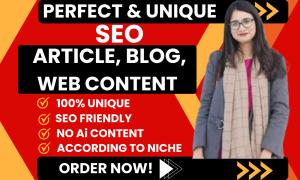 I will create exceptional and high-quality SEO article blog content