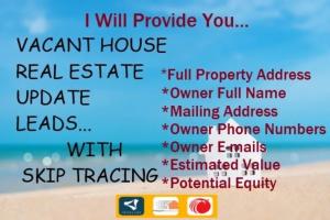 I will provide real estate vacant house leads with skip tracing