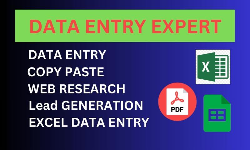 I will do perfect copy paste data entry, and web research