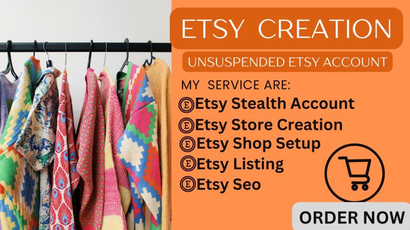 I will create a verified unsuspended etsy seller account, esty seo