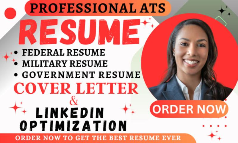I will write federal resume, usajob, government resume, military resume, cover letter