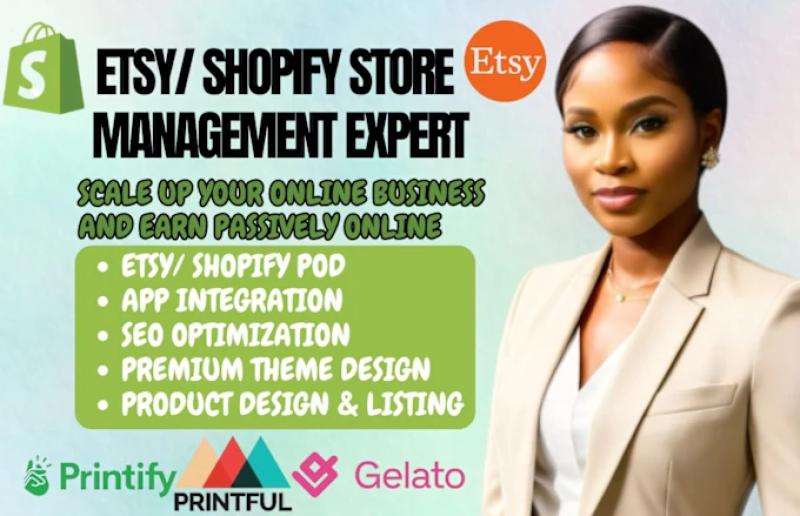I will setup etsy shopify print on demand store etsy print on demand etsy dropshipping