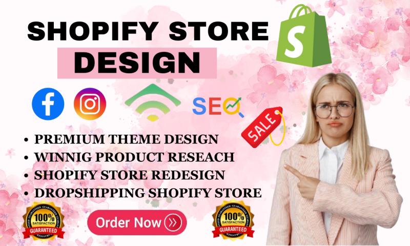 I will design Shopify store, Shopify website design, Shopify dropshipping store