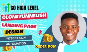 I will clone funnelish landing page go high level design snd sales funnel
