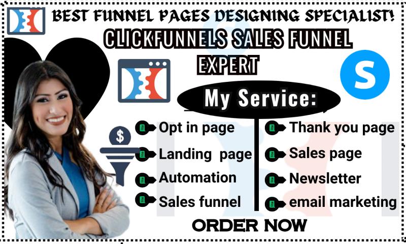 I will do ClickFunnels Sales Funnel, ClickFunnels Sales Page, ClickFunnels Landing Page