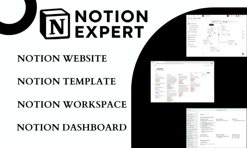 Create Notion, Notion Template, Notion Expert, Notion Virtual Assistance