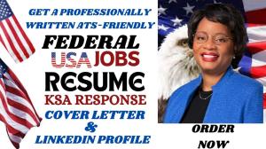 I will write federal resume, ksa response for military, veteran, government and USA job